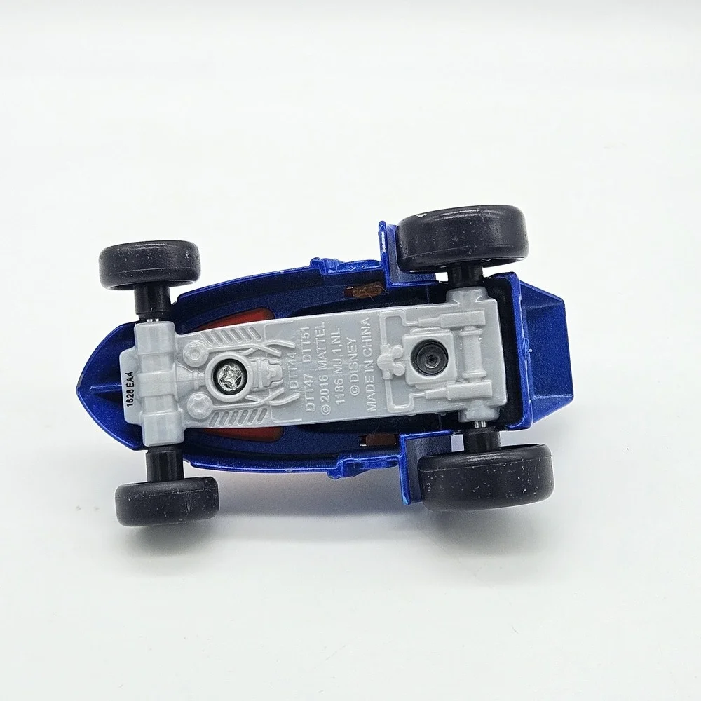 Disney Donald Duck Diecast Toy Car Mattel 2016 Blue Racing Hot Rod #3 Loose